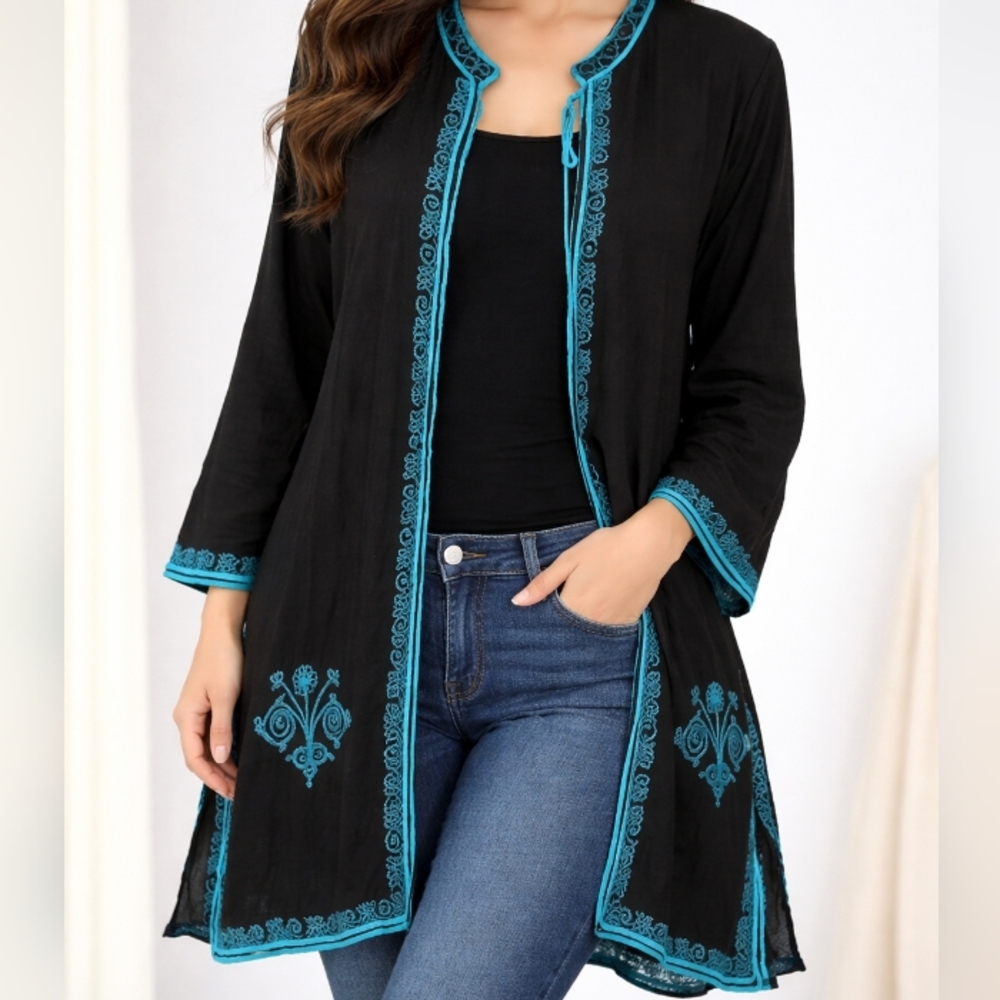 Moroccan Black Women Cardigan